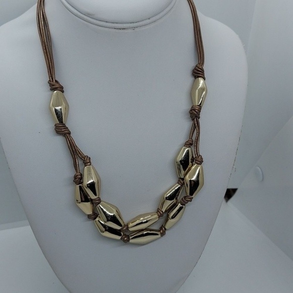Chico's Gold Tone cord necklace